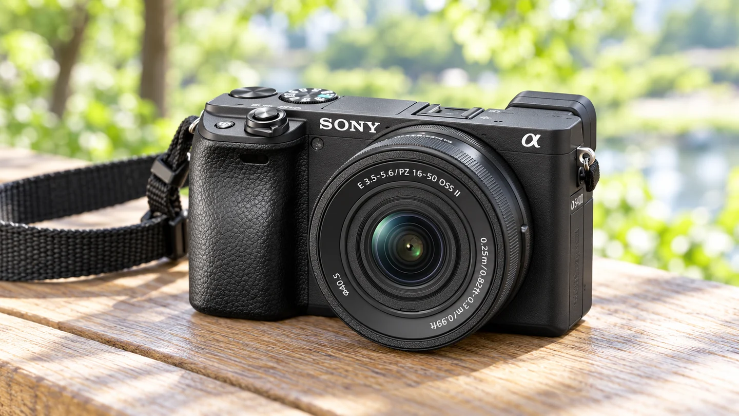 α6400と16–50mm OSS IIの外観を参考に生成した製品イメージ