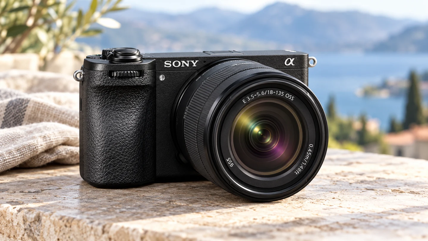 α6700とE 18-135mmの外観を参考に生成した製品イメージ