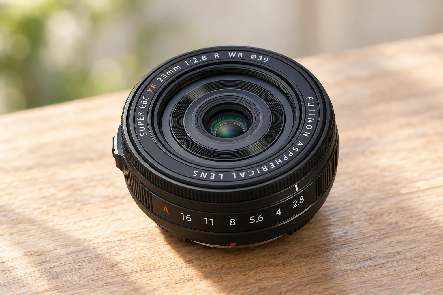 XF23mmF2.8 R WRの薄いレンズ単体