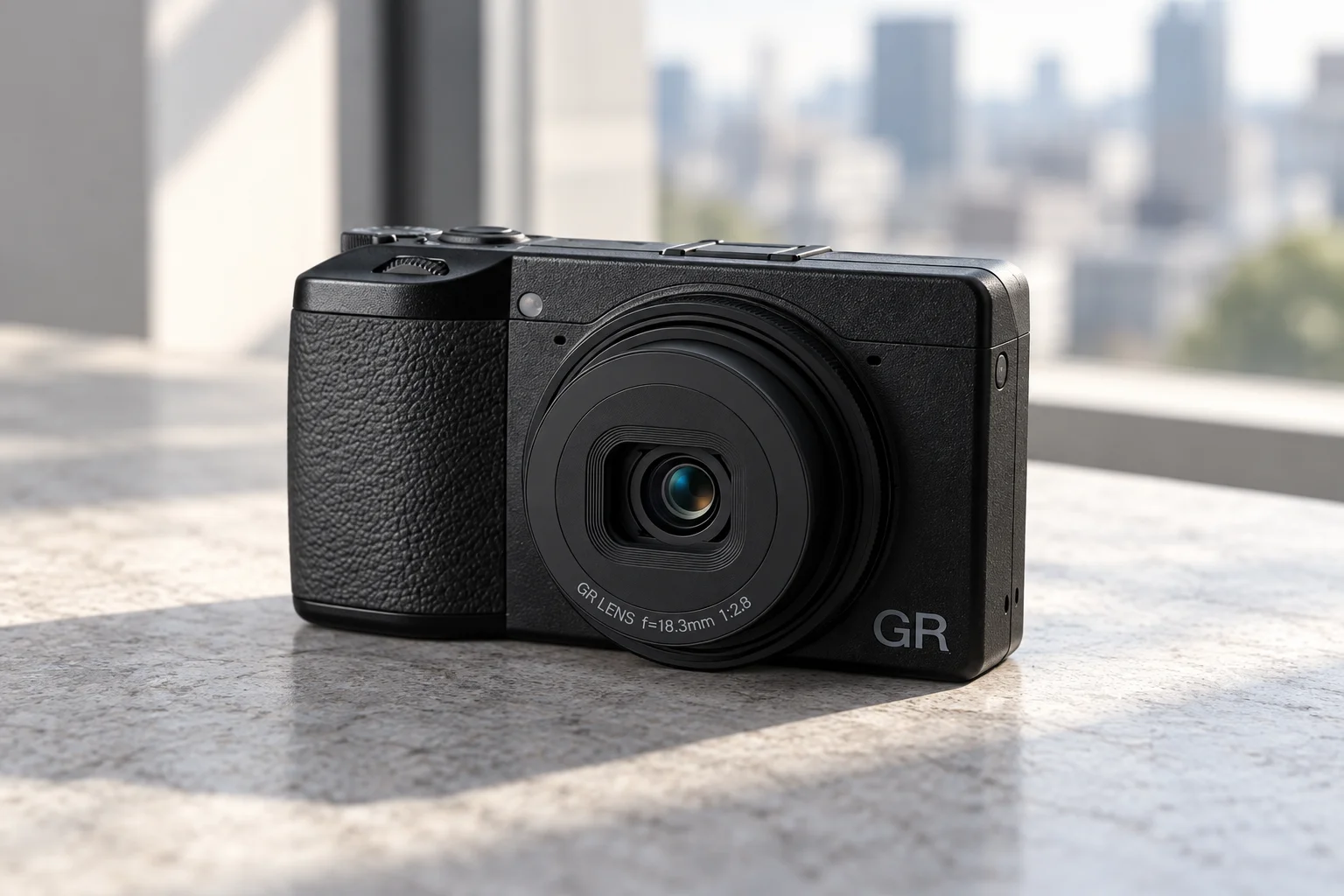RICOH GR IVの外観を参考に生成したカメラ単体のイメージ