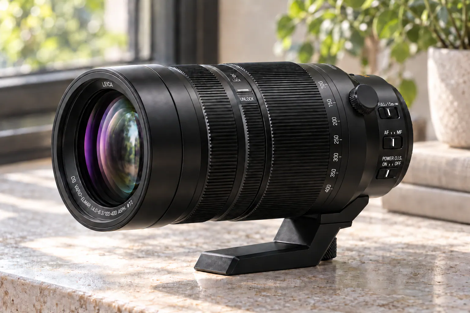 LEICA DG 100–400mm IIの公式外観を参考に生成した製品イメージ