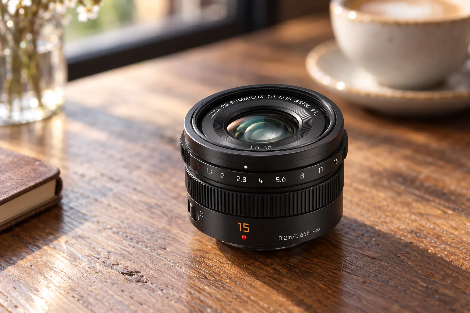 LEICA DG 15mm F1.7の公式外観を参考に生成した製品イメージ