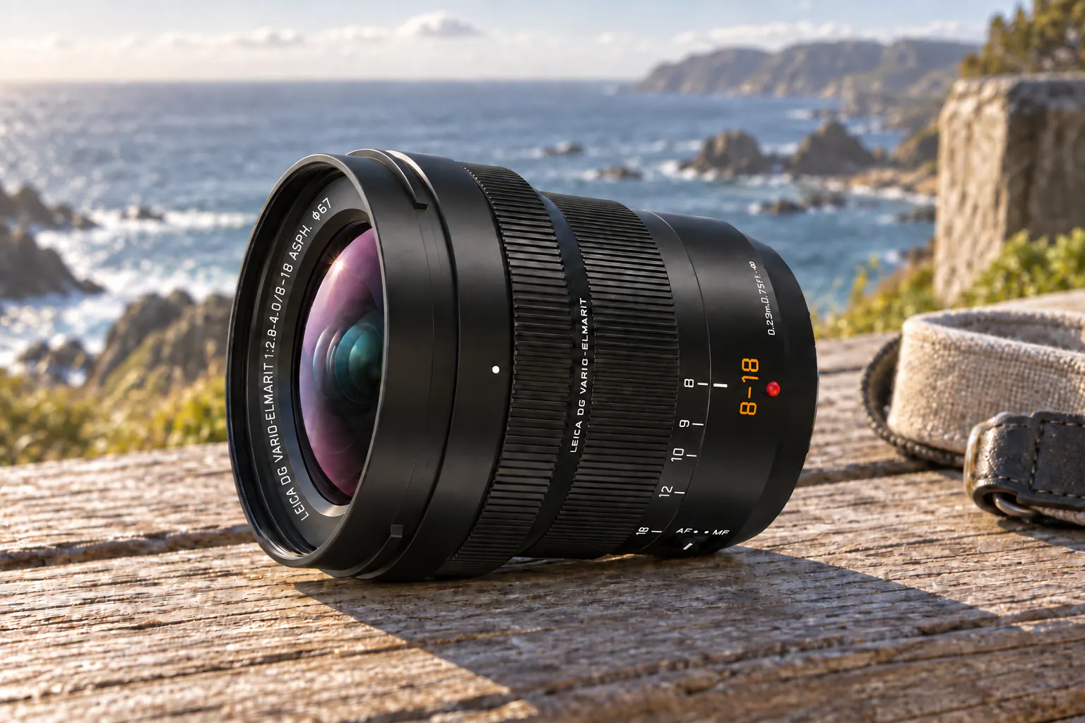 LEICA DG 8–18mm F2.8–4の公式外観を参考に生成した製品イメージ