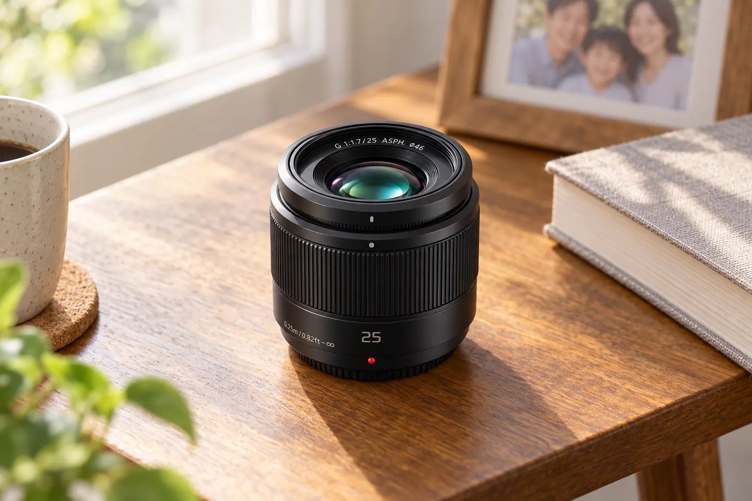 LUMIX G 25mm F1.7の公式外観を参考に生成した製品イメージ