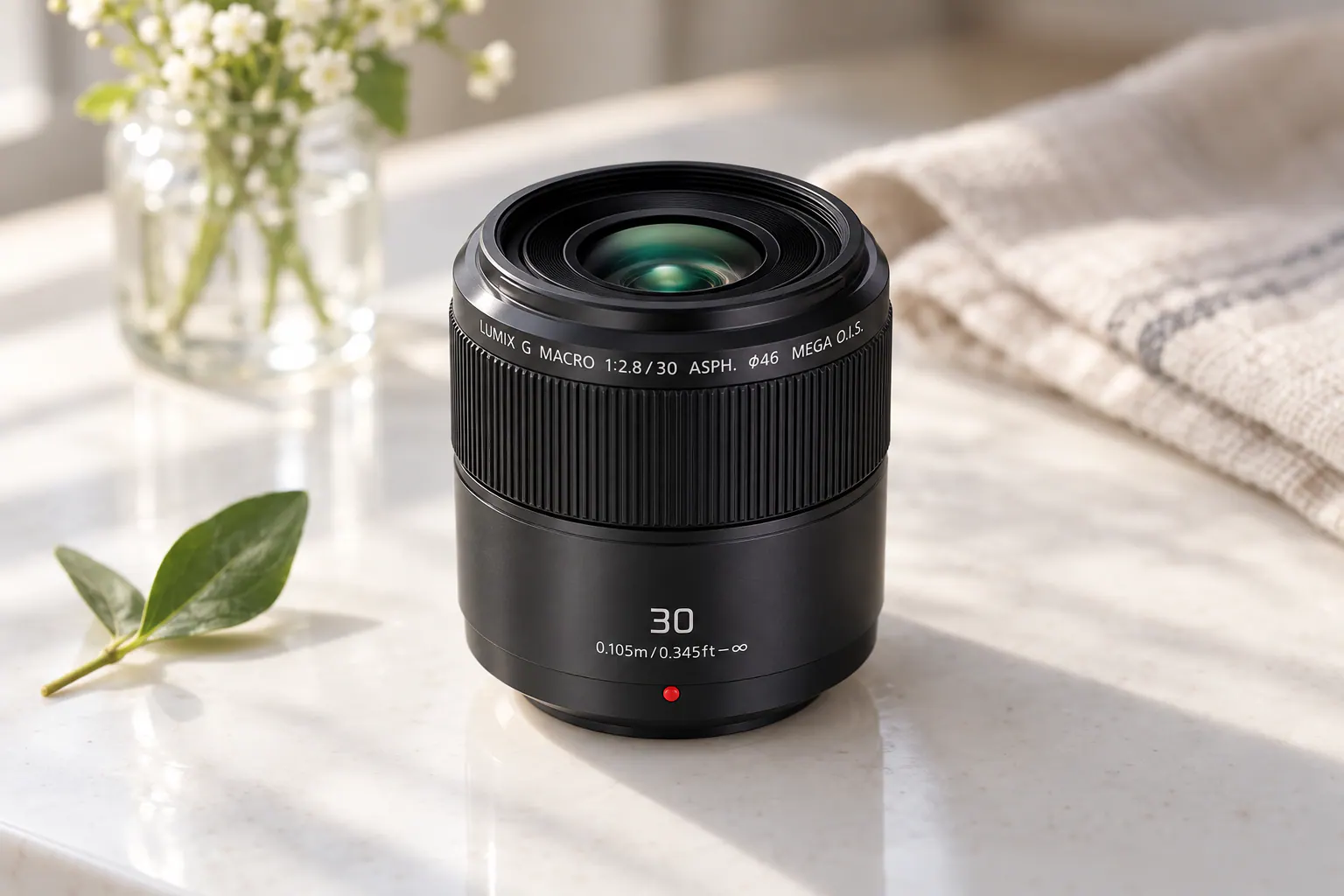 LUMIX G MACRO 30mm F2.8の公式外観を参考に生成した製品イメージ