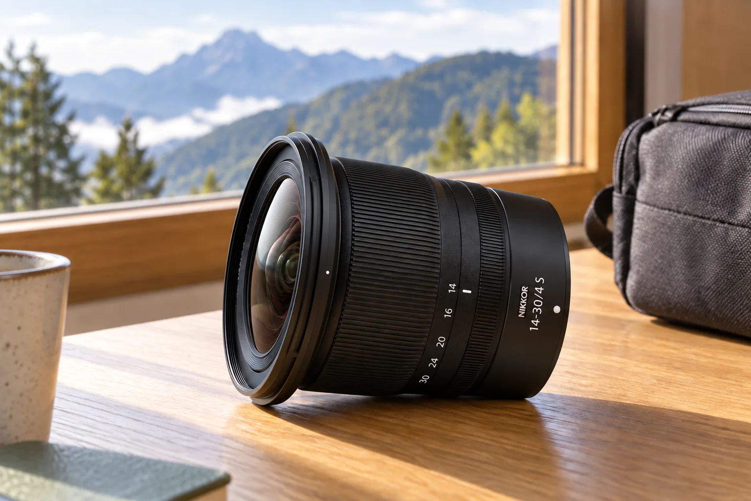 NIKKOR Z14-30mm f/4 Sの沈胴時の外観を参考に生成したイメージ