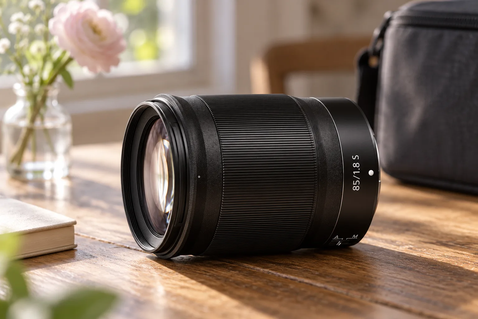 NIKKOR Z85mm f/1.8 Sの外観を参考に生成したイメージ