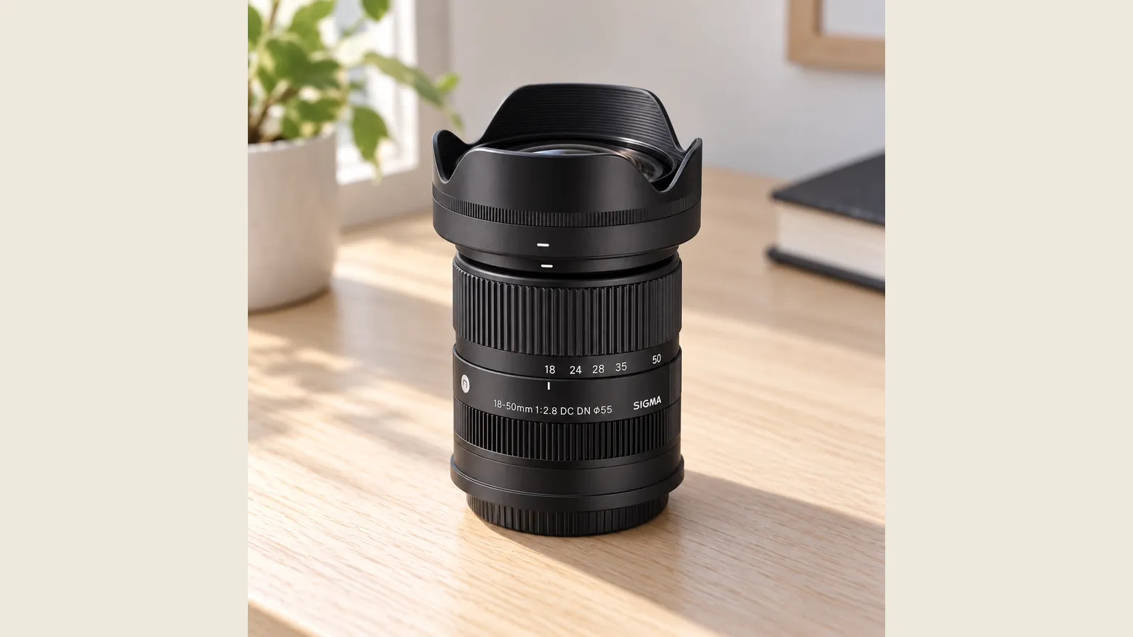 SIGMA 18-50mm F2.8の外観を参考に生成した製品イメージ