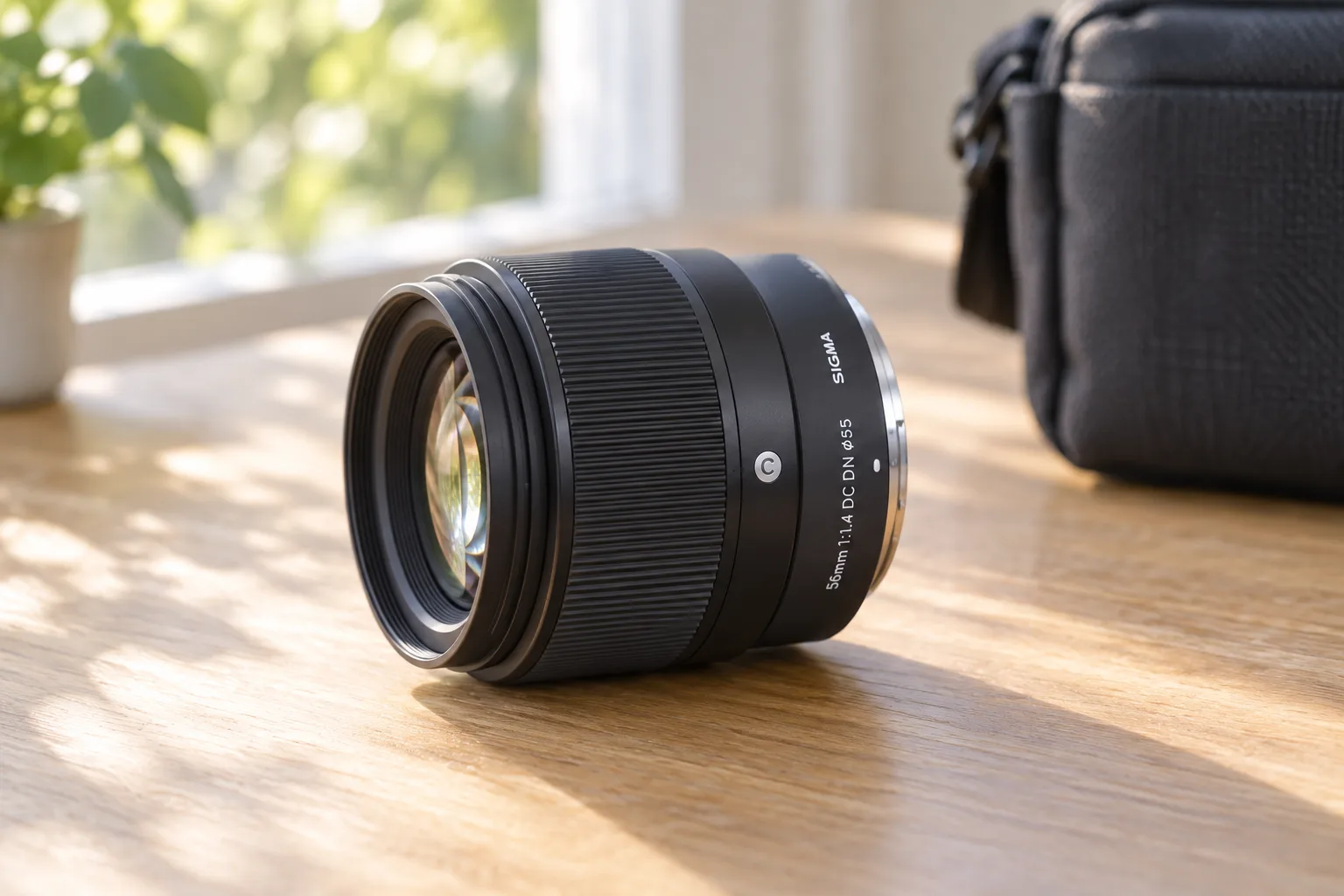 SIGMA56mm F1.4 DC DN Contemporaryの外観を参考に生成したイメージ