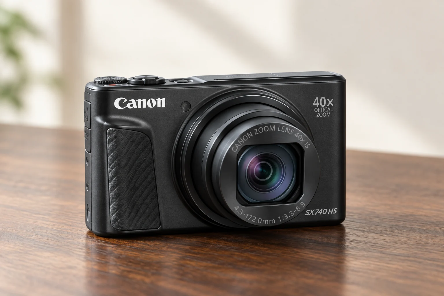 キヤノンPowerShot SX740 HSの公式外観を参考に生成したカメラ単体のイメージ