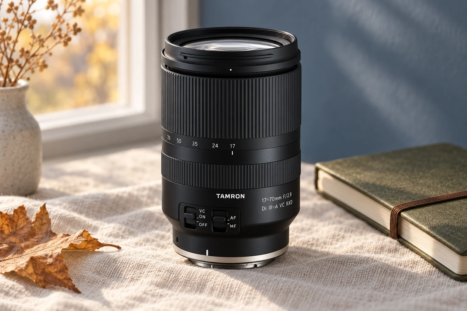 TAMRON 17-70mm RF用の外観を参考に生成した二リングとスイッチ付き標準ズーム