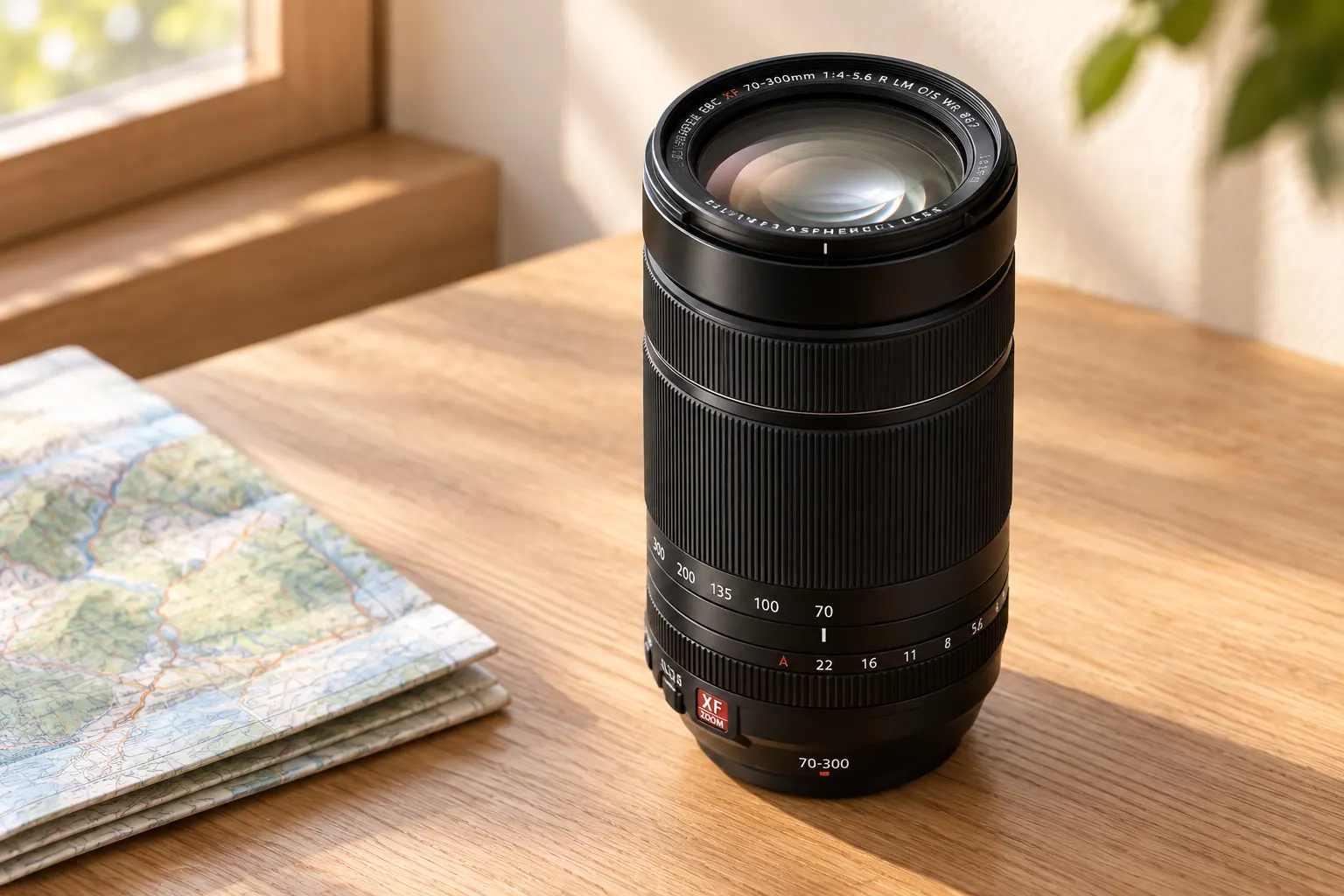 XF70-300mmF4-5.6 R LM OIS WRの外観を参考に生成した製品イメージ