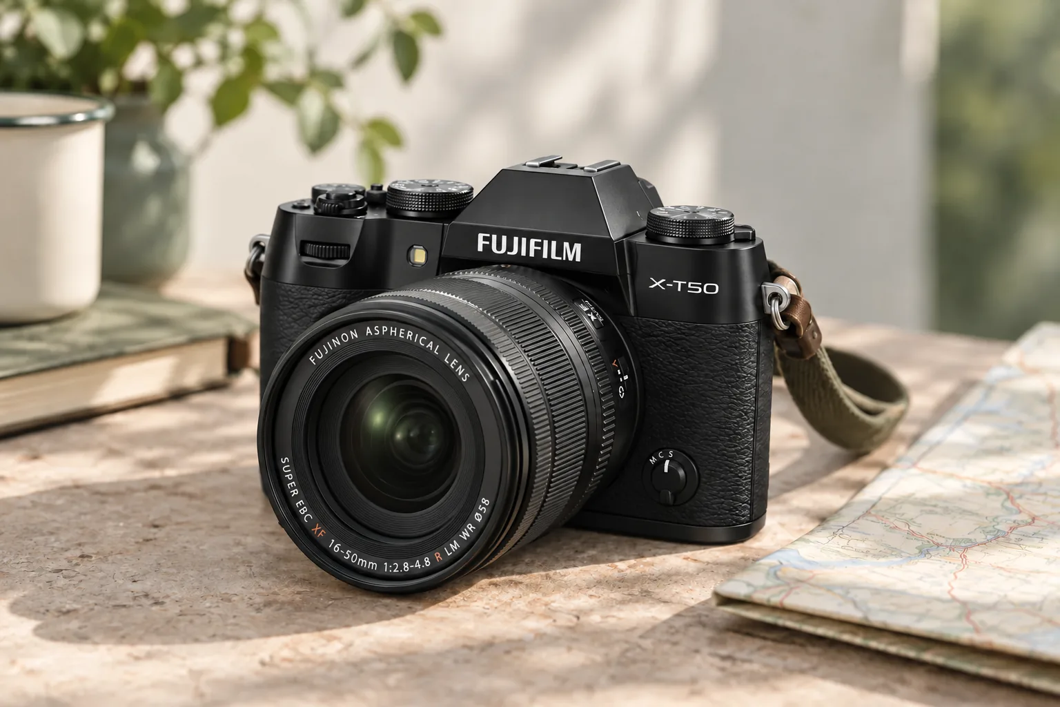 X-T50の外観を参考に生成した製品イメージ